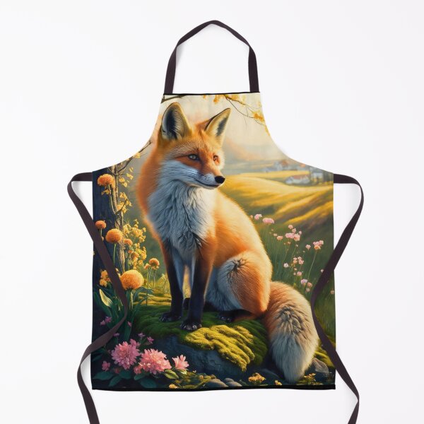 Item preview, Fox Portrait. Spring fox, floral fox, vintage fox, fox painting, Rembrandt van Rijnstyle designed and sold by FoxVibes.