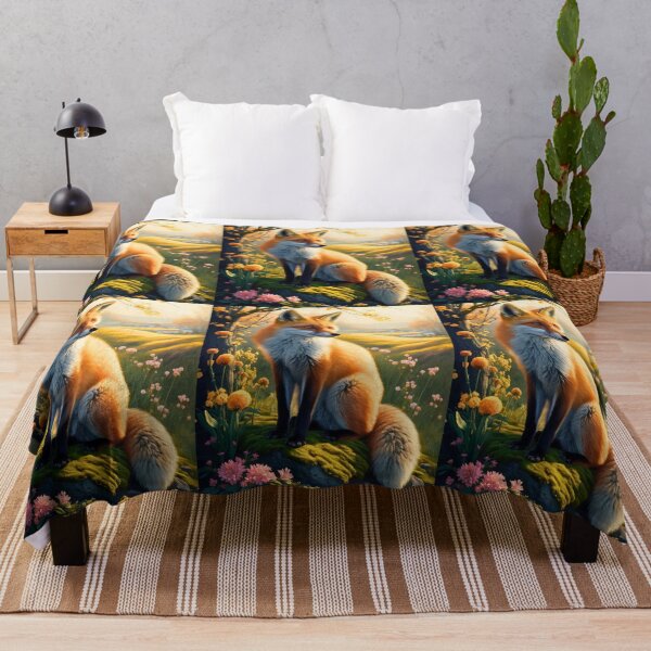 Item preview, Fox Portrait. Spring fox, floral fox, vintage fox, fox painting, Rembrandt van Rijnstyle designed and sold by FoxVibes.