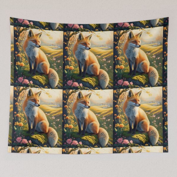 Artikelvorschau, Fuchs-Porträt. Frühlingsfuchs, Blumenfuchs, Vintage-Fuchs, Fuchs-Gemälde, Rembrandt van Rijnstyle entworfen und verkauft von FoxVibes.