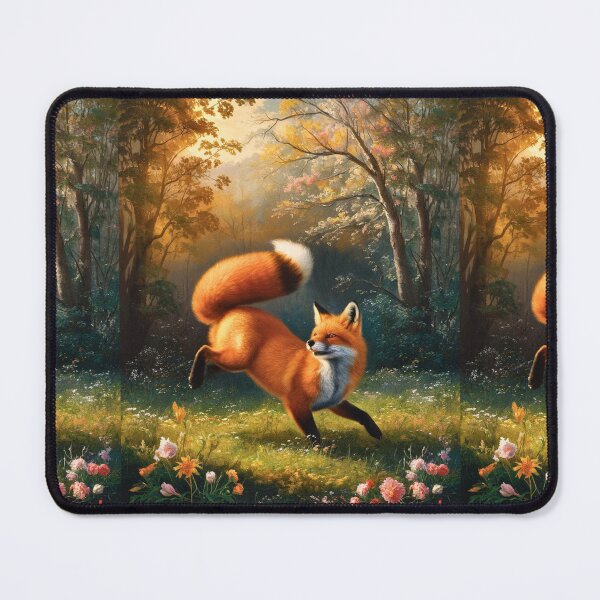 Item preview, Fox Portrait. Spring fox, floral fox, vintage fox, fox painting, Rembrandt van Rijnstyle designed and sold by FoxVibes.