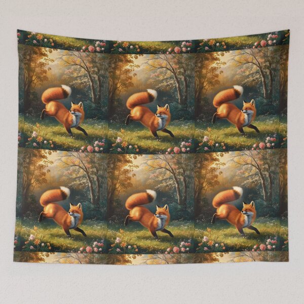 Artikelvorschau, Fuchs-Porträt. Frühlingsfuchs, Blumenfuchs, Vintage-Fuchs, Fuchs-Gemälde, Rembrandt van Rijnstyle entworfen und verkauft von FoxVibes.