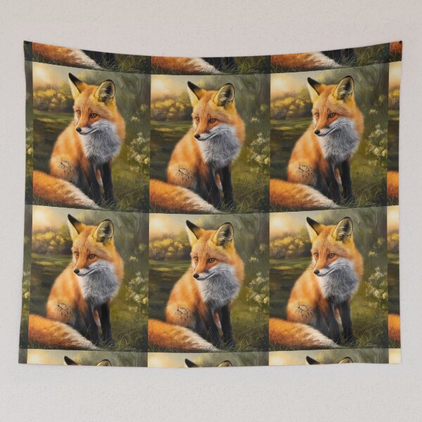 Artikelvorschau, Fuchs-Porträt. Frühlingsfuchs, Blumenfuchs, Vintage-Fuchs, Fuchs-Gemälde, Rembrandt van Rijnstyle entworfen und verkauft von FoxVibes.