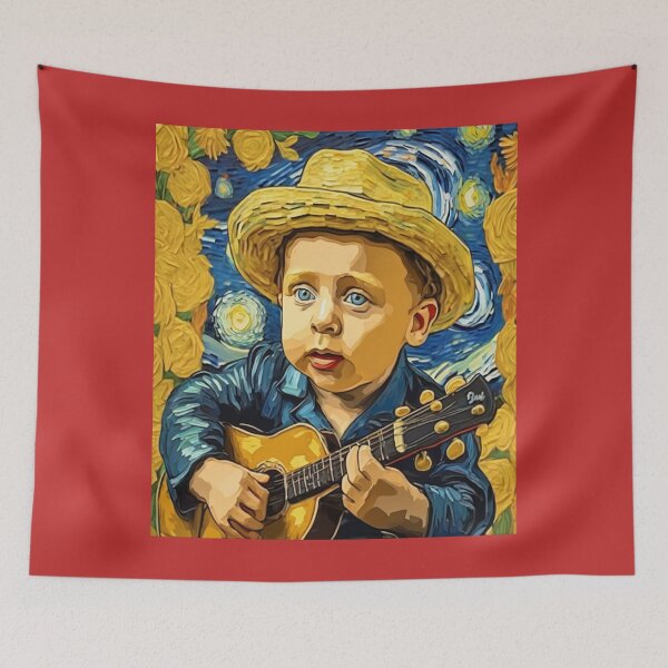Item preview, "Melodies of Innocence: The Guitar-Playing Child" designed and sold by Artisticanvas.