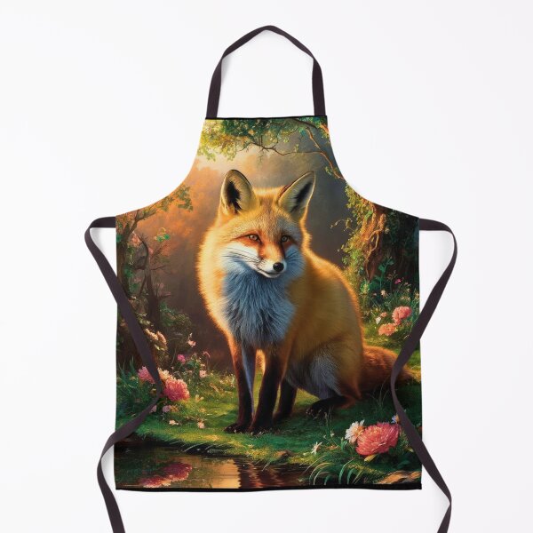 Item preview, Fox Portrait. Spring fox, floral fox, vintage fox, fox painting, Rembrandt van Rijnstyle designed and sold by FoxVibes.
