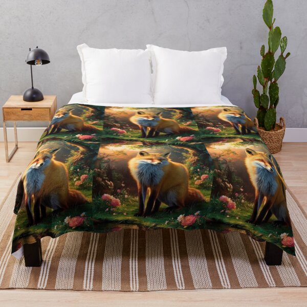 Item preview, Fox Portrait. Spring fox, floral fox, vintage fox, fox painting, Rembrandt van Rijnstyle designed and sold by FoxVibes.