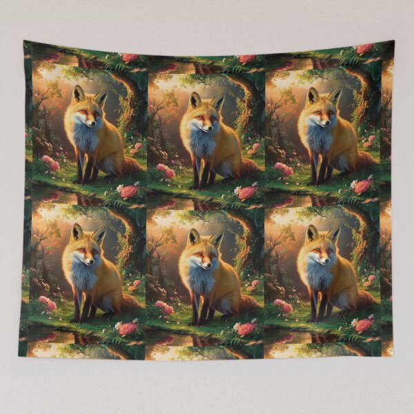 Artikelvorschau, Fuchs-Porträt. Frühlingsfuchs, Blumenfuchs, Vintage-Fuchs, Fuchs-Gemälde, Rembrandt van Rijnstyle entworfen und verkauft von FoxVibes.