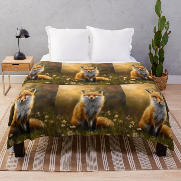 Item preview, Fox Portrait. Spring fox, floral fox, vintage fox, fox painting, Rembrandt van Rijnstyle designed and sold by FoxVibes.