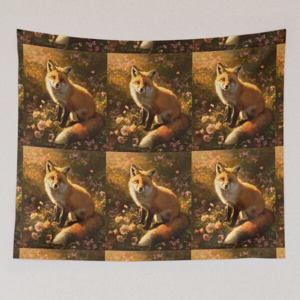 Artikelvorschau, Fuchs-Porträt. Frühlingsfuchs, Blumenfuchs, Vintage-Fuchs, Fuchs-Gemälde, Rembrandt van Rijnstyle entworfen und verkauft von FoxVibes.