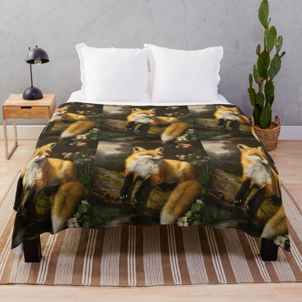 Item preview, Fox Portrait. Spring fox, floral fox, vintage fox, fox painting, Rembrandt van Rijnstyle designed and sold by FoxVibes.