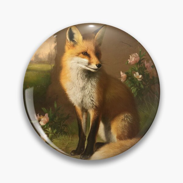 Item preview, Fox Portrait. Spring fox, floral fox, vintage fox, fox painting, Rembrandt van Rijnstyle designed and sold by FoxVibes.