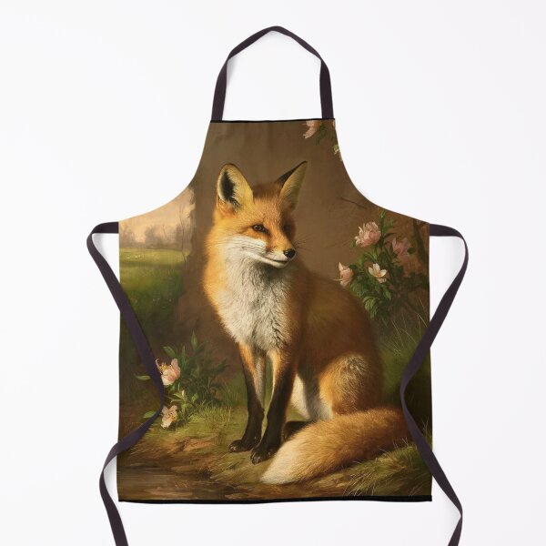 Item preview, Fox Portrait. Spring fox, floral fox, vintage fox, fox painting, Rembrandt van Rijnstyle designed and sold by FoxVibes.