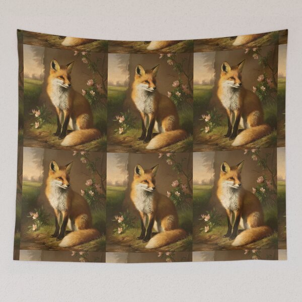 Artikelvorschau, Fuchs-Porträt. Frühlingsfuchs, Blumenfuchs, Vintage-Fuchs, Fuchs-Gemälde, Rembrandt van Rijnstyle entworfen und verkauft von FoxVibes.