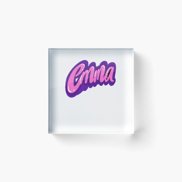 Item preview, Emma popular girls first name in cursive pink lettering with purple outline. Personalized personalised customised name Emma designed and sold by Artonmytee.
