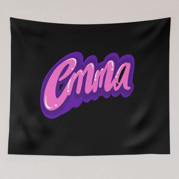 Item preview, Emma popular girls first name in cursive pink lettering with purple outline. Personalized personalised customised name Emma designed and sold by Artonmytee.