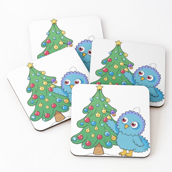 Item preview, Fluffy Little Peacock Decorating a Christmas Tree designed and sold by omerfdln34.