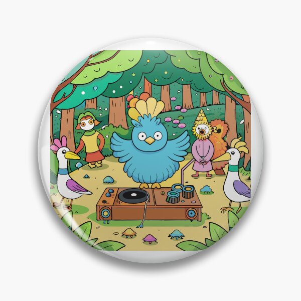 Artikelvorschau, Flauschiger kleiner Pfau legt bei einer Waldparty auf entworfen und verkauft von omerfdln34.
