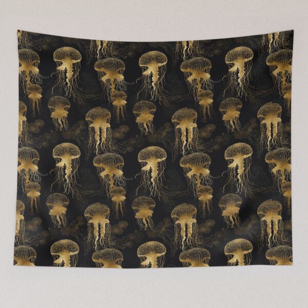 Item preview, Golden jellyfish designed and sold by PatternPuppy.