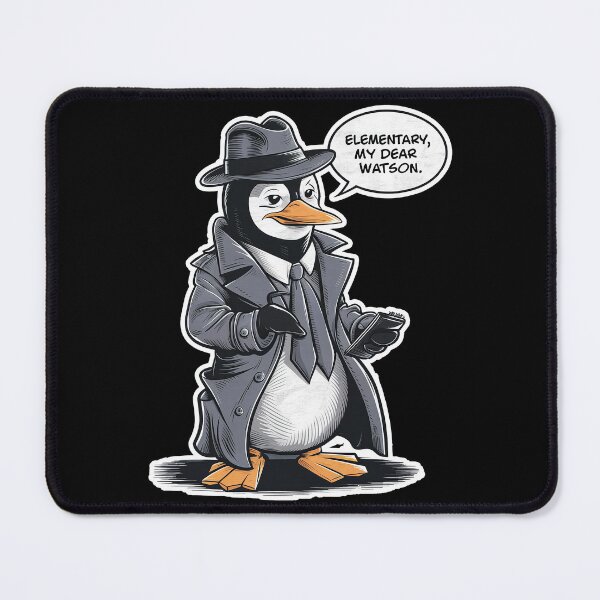 Item preview, Cute Penguin Sherlock Homes Funny Detective Kawaii t-Shirt designed and sold by Witty Shirts.