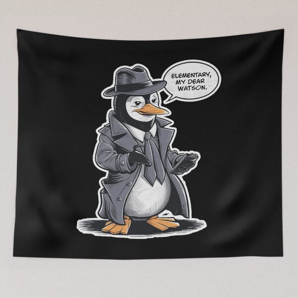 Item preview, Cute Penguin Sherlock Homes Funny Detective Kawaii t-Shirt designed and sold by Witty Shirts.