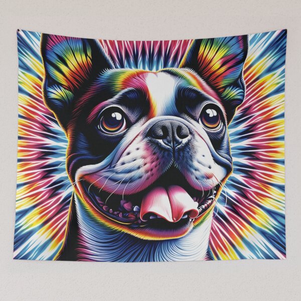 Item preview, Tie Dye Boston Terrier Face designed and sold by TheAnimalZ00.