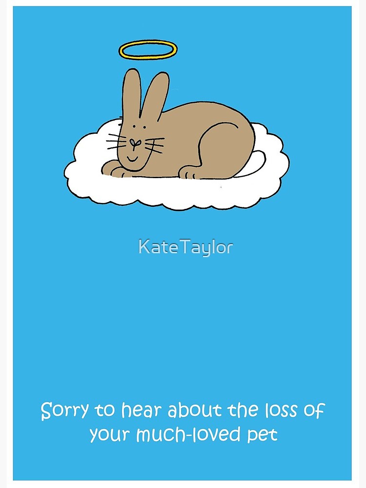 Pet With Sympathy Card Loss Bereavement Condolence Bunnies Rabbits Go To Heaven