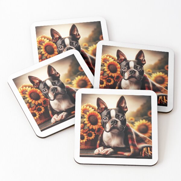 Item preview, Boston Terrier And Sunflowers designed and sold by TheAnimalZ00.