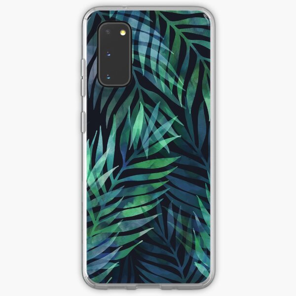 Dark green palms leaves pattern Samsung Galaxy Soft Case