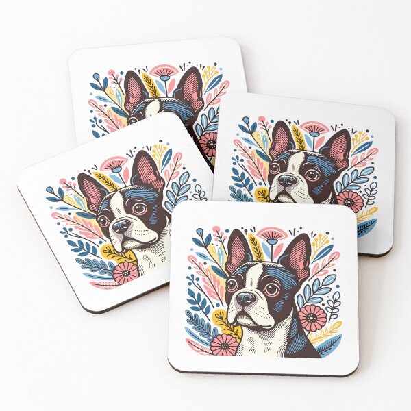 Item preview, Boston Terrier And Flowers designed and sold by TheAnimalZ00.