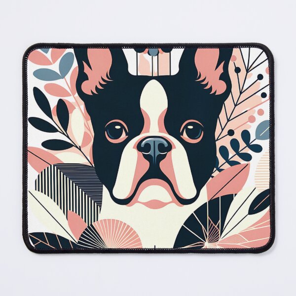 Item preview, Abstract Floral Boston Terrier designed and sold by TheAnimalZ00.