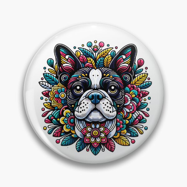 Item preview, Boston Terrier Abstract Flowers designed and sold by TheAnimalZ00.