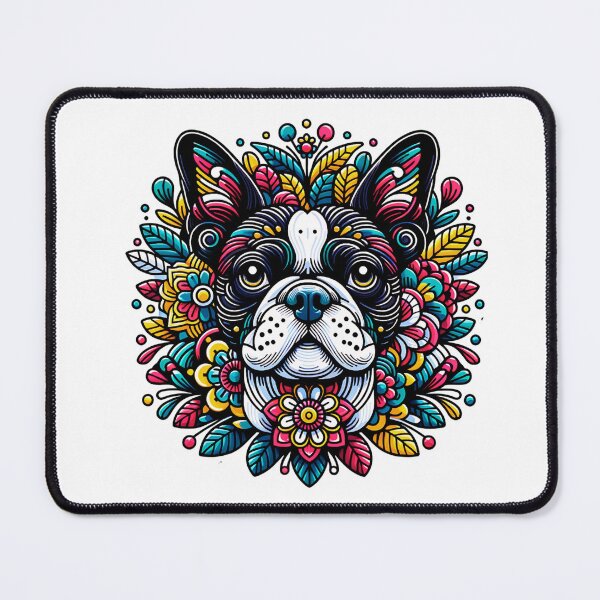 Item preview, Boston Terrier Abstract Flowers designed and sold by TheAnimalZ00.