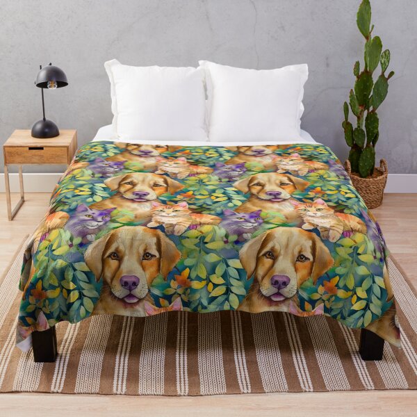 Item preview, cartoon dog and cat watercolour designed and sold by Joy-369.