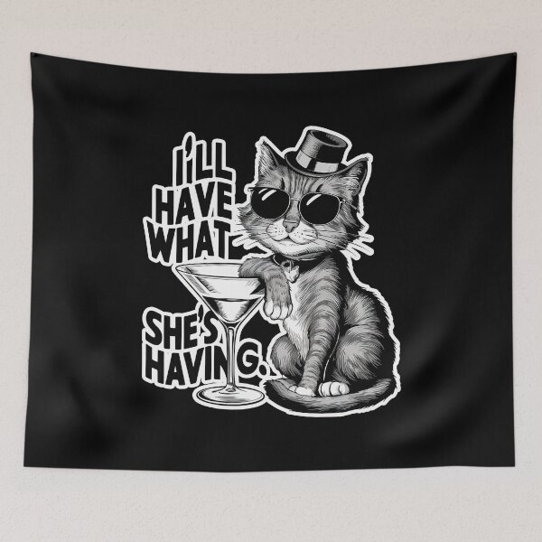 Item preview, Funny Gentleman Cat in a Bar With Martini Kawaii T-Shirt  designed and sold by Witty Shirts.