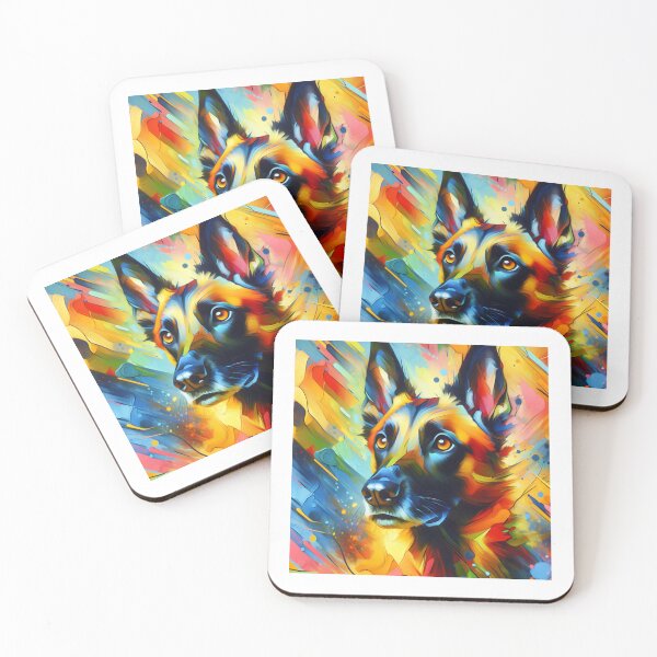 Item preview, Colorful Belgian Malinois Art designed and sold by TheAnimalZ00.