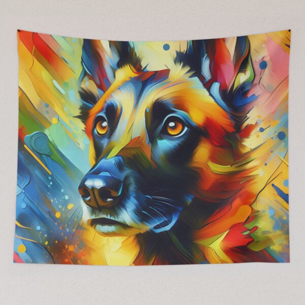 Item preview, Colorful Belgian Malinois Art designed and sold by TheAnimalZ00.