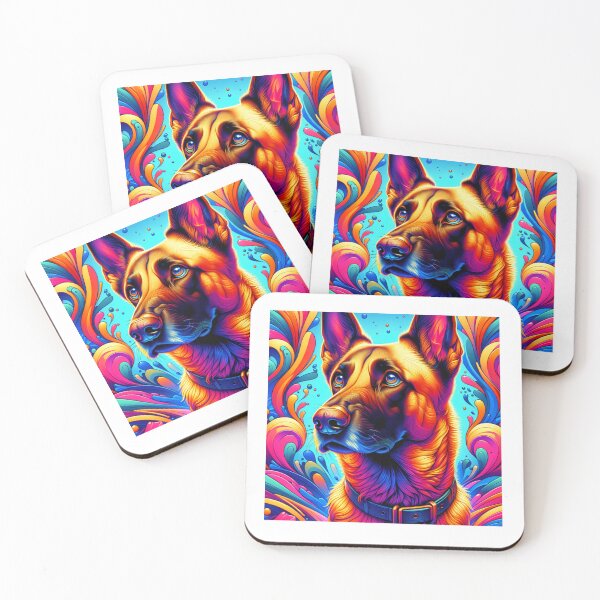 Item preview, Abstract Colorful Belgian Malinois  designed and sold by TheAnimalZ00.