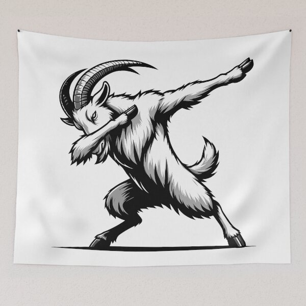 Item preview, Dabbing Goat - Monochrome Mountain Caprine designed and sold by Designowner.