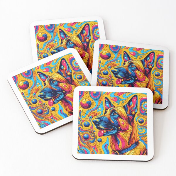 Item preview, Abstract Colorful Belgian Malinois Art designed and sold by TheAnimalZ00.