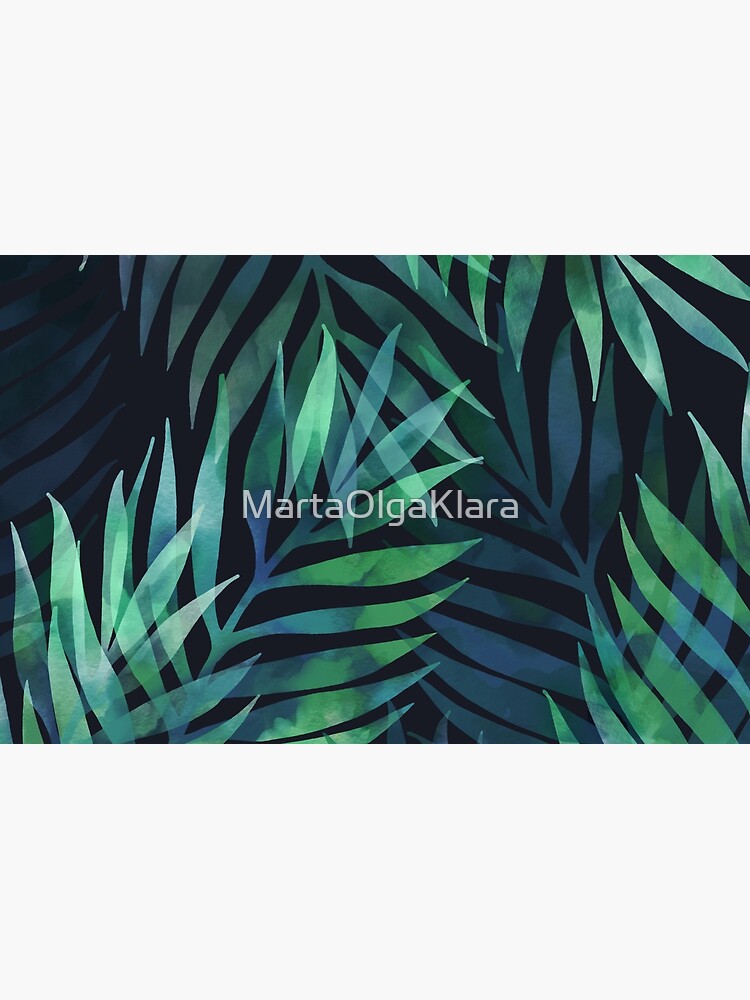 Dark green palms leaves pattern by MartaOlgaKlara