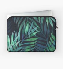 Dark green palms leaves pattern Laptop Sleeve