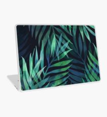Dunkelgrüne Palmen Blätter Muster Laptop Skin