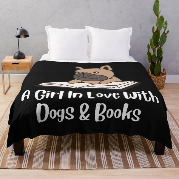 Item preview, A Girl In Love With Dogs And Books Cute Puppy Bookish Aesthetic Book Lover designed and sold by BookishSerena.