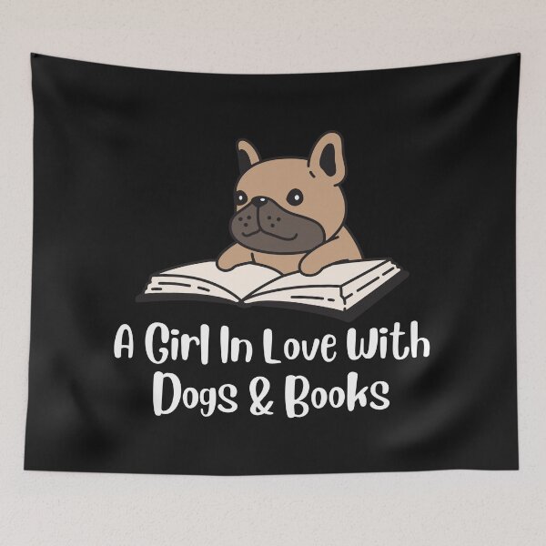 Item preview, A Girl In Love With Dogs And Books Cute Puppy Bookish Aesthetic Book Lover designed and sold by BookishSerena.