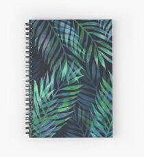 Dark green palms leaves pattern Spiral Notebook