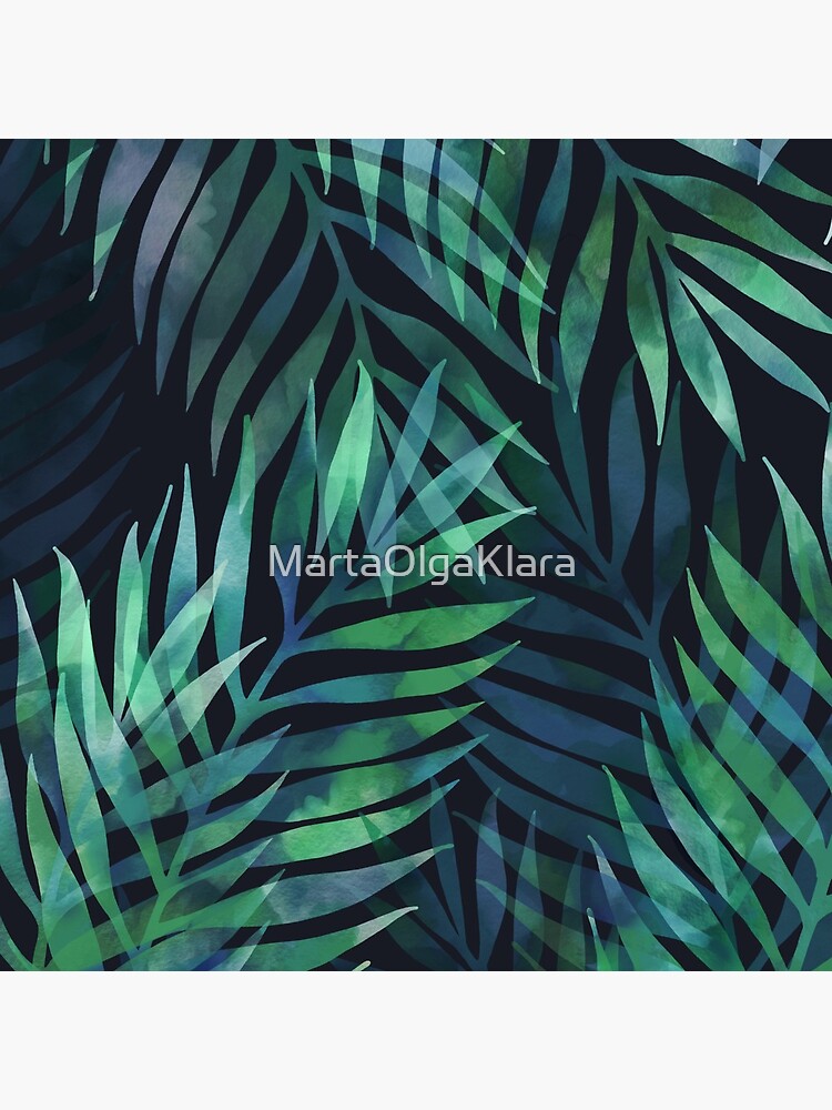 Dark green palms leaves pattern by MartaOlgaKlara