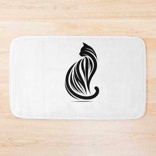 Item preview, Black and white cat silhouette designed and sold by SparkleShack.