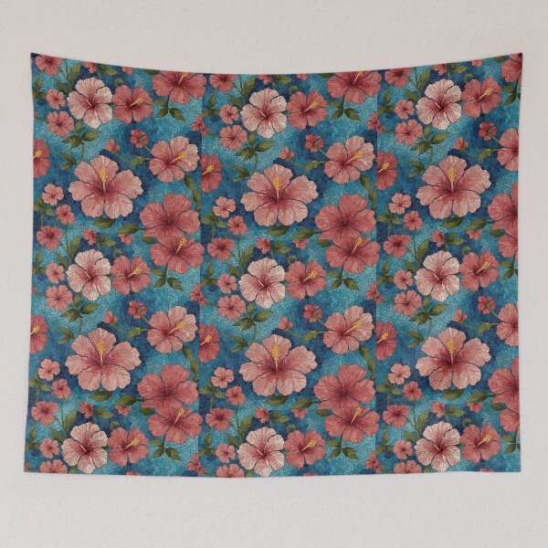Item preview, Mosaico de hibisco rosa designed and sold by PatternPuppy.