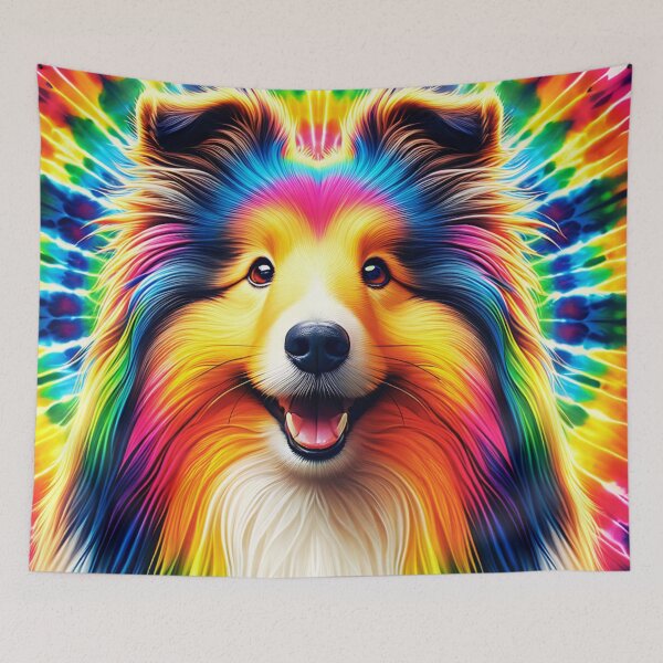 Item preview, Tie Dye Shetland Sheepdog designed and sold by TheAnimalZ00.