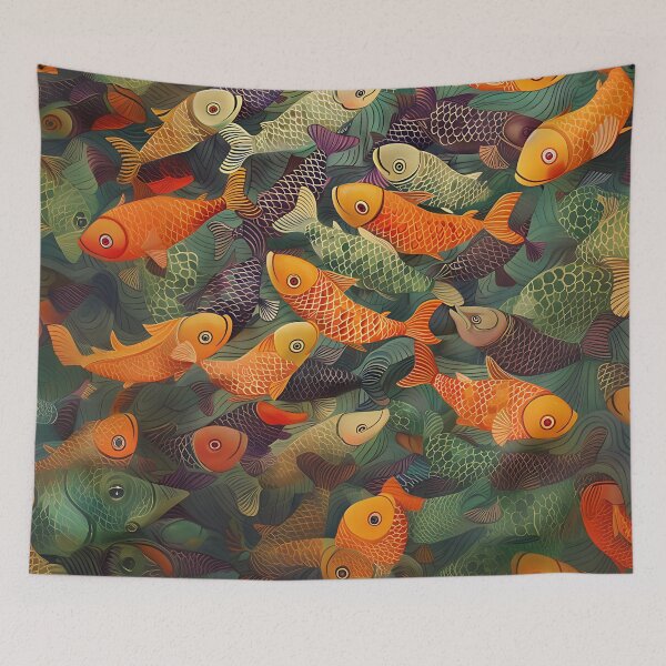 Item preview,  Abstract Fish Art designed and sold by Obsidian Ink by Wilshire.