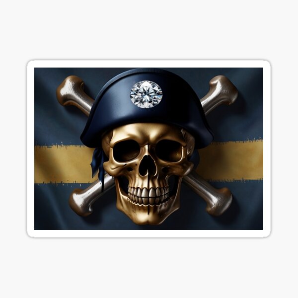 Item preview, Custom Indigo Gold Diamond Pirate Flag designed and sold by Way Way Cool.